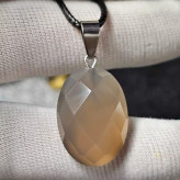 گردن آویز سنگ طبیعی عقیق کبود معدنی تراش فست کد 33458