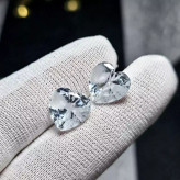 جفت نگین سنگ کیوبیک زیرکونیا رگه یخی 15.6 قیراط کد 33980