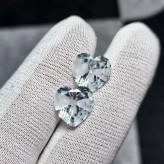 جفت نگین سنگ کیوبیک زیرکونیا رگه یخی 15.6 قیراط کد 33980