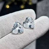 جفت نگین سنگ کیوبیک زیرکونیا رگه یخی 15.6 قیراط کد 33980