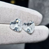 جفت نگین سنگ کیوبیک زیرکونیا رگه یخی 15.6 قیراط کد 33980