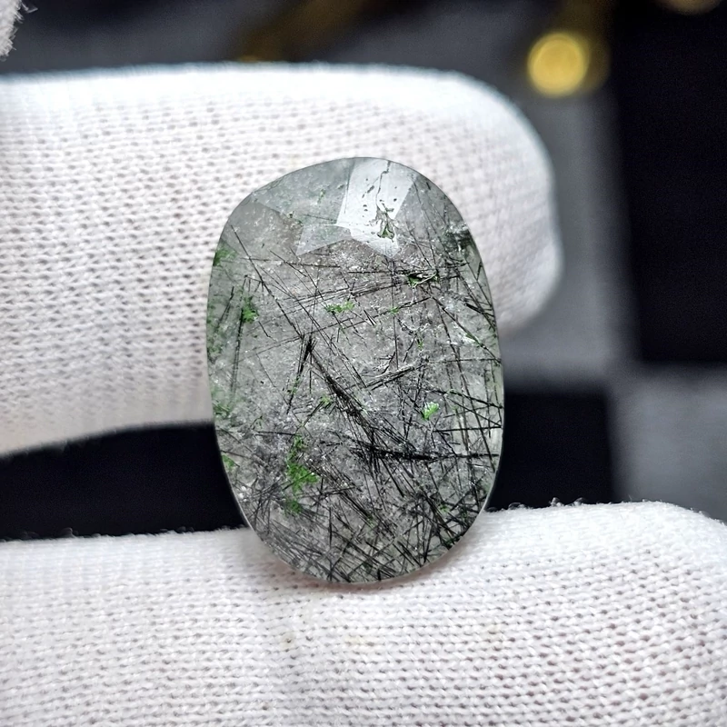 نگین سنگ طبیعی رتایل کوارتز معدنی کد 35596