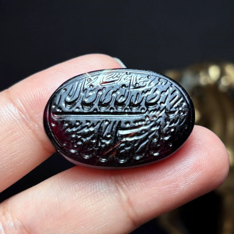 نگین سنگ عقیق معدنی خراسانی خط دست کد 60574