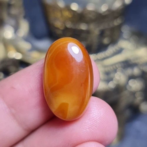 نگین سنگ عقیق رگه سلیمانی سه پوست اصل خراسانی کد 28467