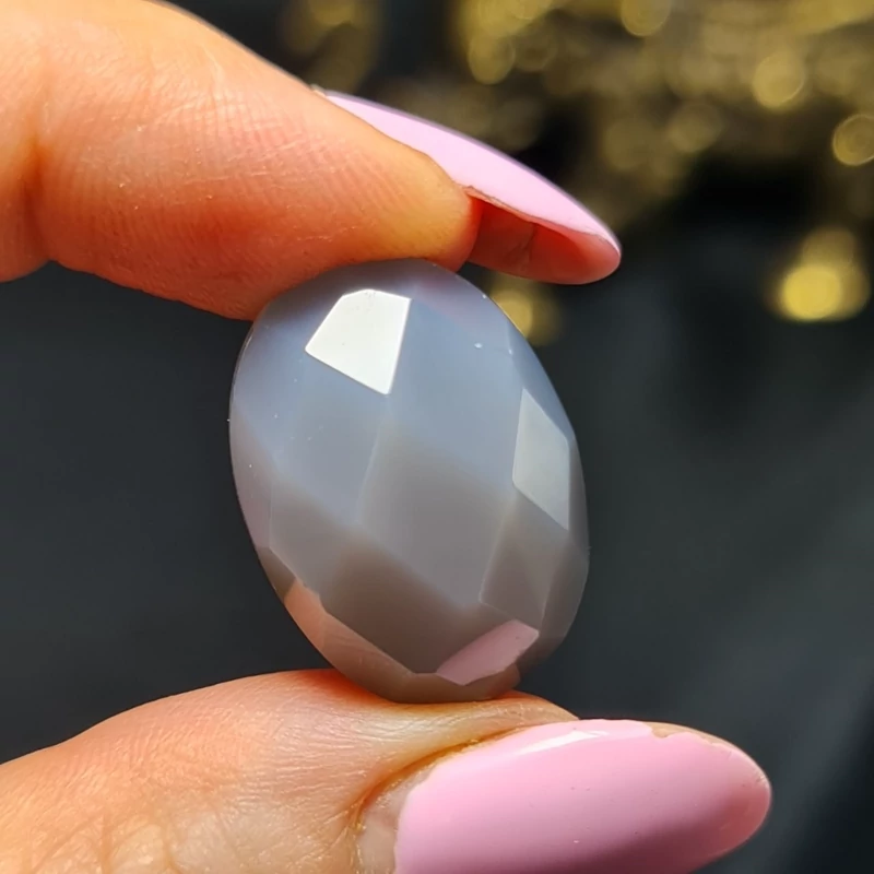 نگین سنگ عقیق کبود معدنی  تراش فست کد  T2279