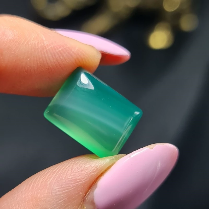 نگین سنگ عقیق سبز آبدار معدنی  کد  T2275