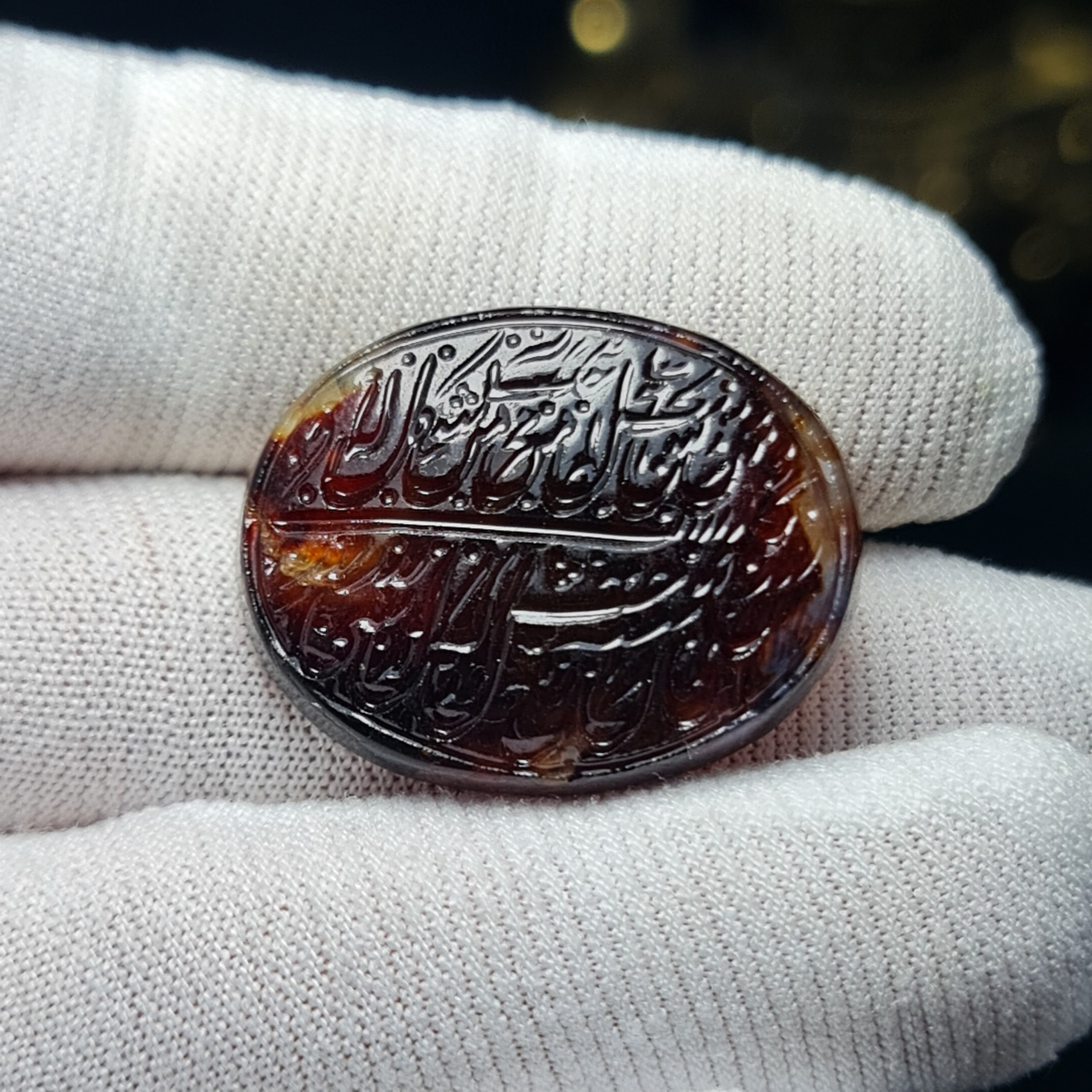 نگین سنگ عقیق معدنی خراسانی خط دست کد  N1125